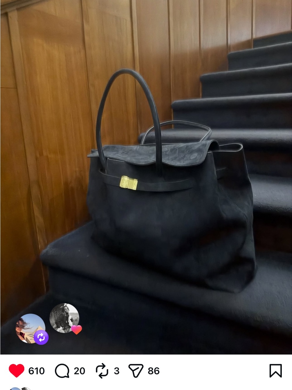 Amy Shehab Giant Navy Suede Tote Bag - Picture 13 of 14
